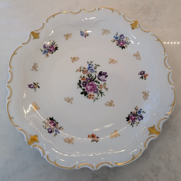 Reichenbach Germany Fine China Vintage Floral, Gold and White Display Plate - Picture 1 of 6
